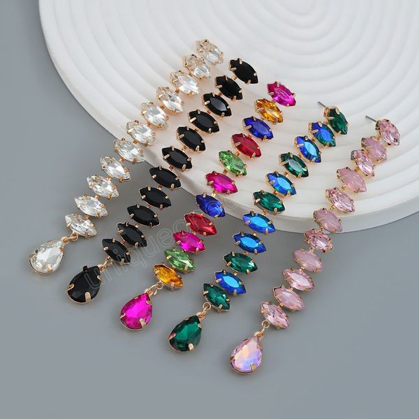 trendy metal rhinestone geometric length dangle earrings bridal wedding party creative jewelry women's charm accessories, Silver
trendy metal rhinestone geometric length dangle earrings bridal wedding party creative jewelry women's charm accessories, Silver