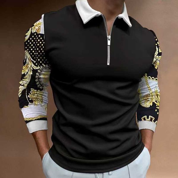 african autumn print long sleeve polo shirt men's casual retro ethnic clothing in european size sxl zh, White;black
african autumn print long sleeve polo shirt men's casual retro ethnic clothing in european size sxl zh, White;black