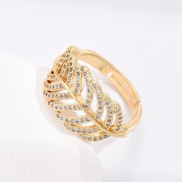 gold color adjustable feather rings shiny cz copper inlay zircon finger rings for women wedding jewelry accessories, Silver
gold color adjustable feather rings shiny cz copper inlay zircon finger rings for women wedding jewelry accessories, Silver
