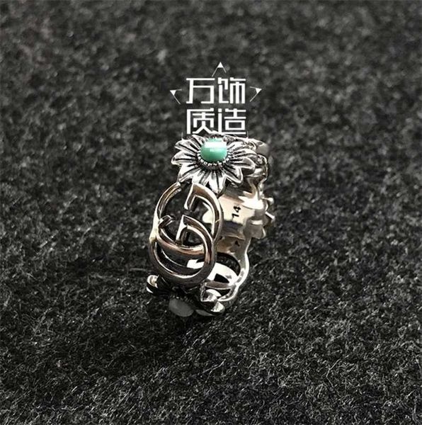designer jewelry bracelet necklace flower ring sterling 925 turquoise daisy pattern ins women's ring, Silver
designer jewelry bracelet necklace flower ring sterling 925 turquoise daisy pattern ins women's ring, Silver