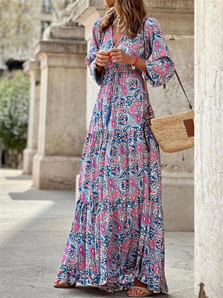 dresses summer fashion women dress beach vintage vneck tunic hem robe dress female elegant flowy floral print bohemian dress, Black;gray
dresses summer fashion women dress beach vintage vneck tunic hem robe dress female elegant flowy floral print bohemian dress, Black;gray