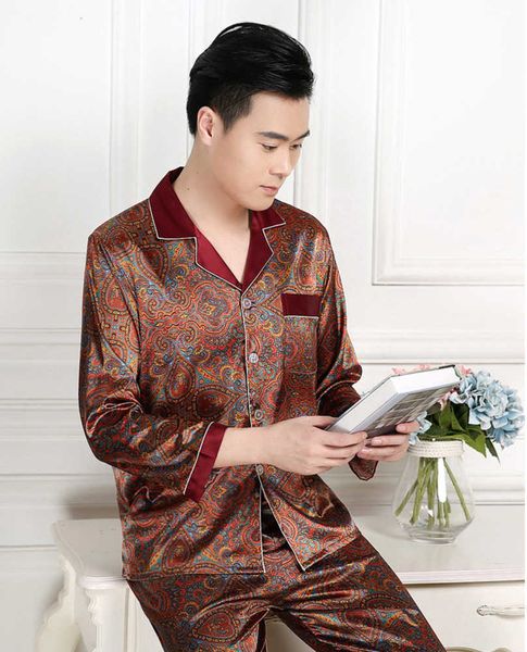 mens designer thin ice silk sleepwear set pajamas for men nightwear long sleeve sleep trousers2023, Black;brown
mens designer thin ice silk sleepwear set pajamas for men nightwear long sleeve sleep trousers2023, Black;brown