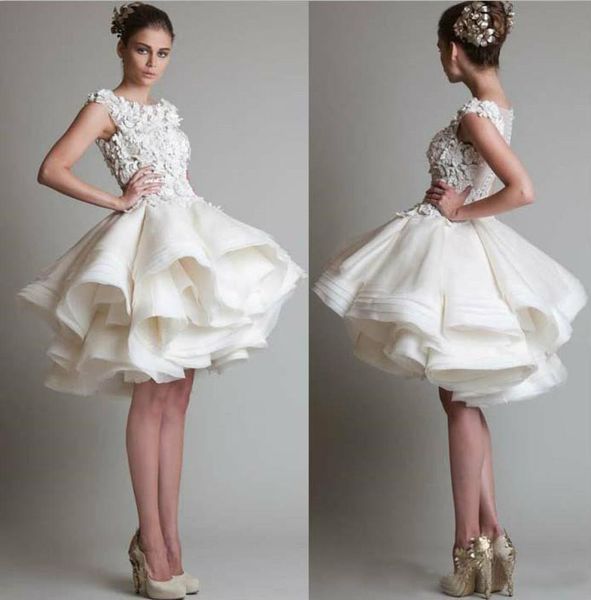 short lace cascading ruffles gown wedding dress bateau cap sleeves backless knee length aline chiffon beach bridal gowns custom m8554983, White
short lace cascading ruffles gown wedding dress bateau cap sleeves backless knee length aline chiffon beach bridal gowns custom m8554983, White
