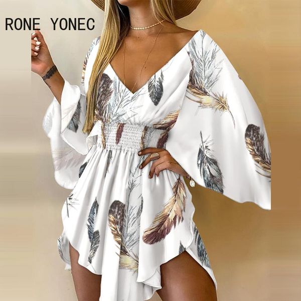 dresses women elegant all over print deep v neck ruffles batwing sleeves asymmetrical mini dress, Black;gray
dresses women elegant all over print deep v neck ruffles batwing sleeves asymmetrical mini dress, Black;gray