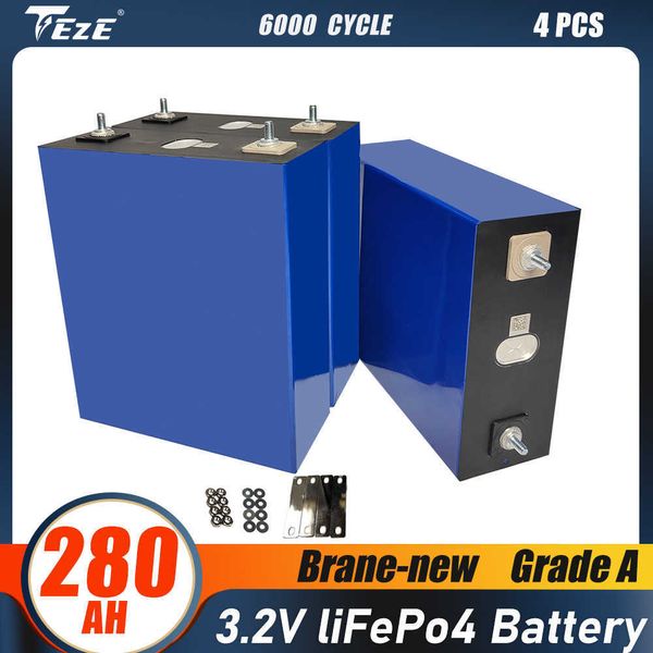 Image of 3.2V Lifepo4 280AH Battery Grade A Rechargable Battery Pack 4/16PCS for RV Golf Cart Boats Wind Solar Energy EU US TAX FREE