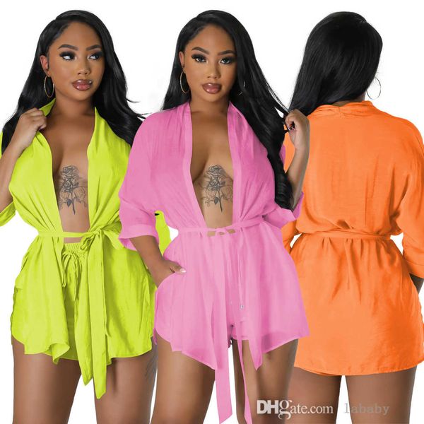 2023 summer tracksuit women fashion two piece set open stitch with sashes shirt cardigan and high waist shorts casual suit 2pcs outfits, Gray
2023 summer tracksuit women fashion two piece set open stitch with sashes shirt cardigan and high waist shorts casual suit 2pcs outfits, Gray