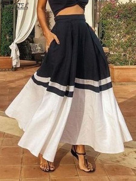dresses zanzea women bohemian maxi skirts summer pleated contrast color ruffles skirt elegant high waist loose skirt faldas saias jupe, Black;gray
dresses zanzea women bohemian maxi skirts summer pleated contrast color ruffles skirt elegant high waist loose skirt faldas saias jupe, Black;gray