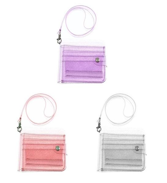 card holders women clear wallet lanyard cute glitter bifold purse holder pouch1001706, Brown;gray
card holders women clear wallet lanyard cute glitter bifold purse holder pouch1001706, Brown;gray