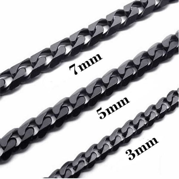 pendant necklaces cuban link chain black color stainless steel chains necklaces tone punk charm jewelry 3mm 5mm 7mm j230601, Silver
pendant necklaces cuban link chain black color stainless steel chains necklaces tone punk charm jewelry 3mm 5mm 7mm j230601, Silver