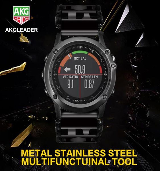 watch bands stainless steel multifunction tread tool outdoor sports bracelet for garmin fenxi 3 5 5x plus 6 6x1886015, Black;brown
watch bands stainless steel multifunction tread tool outdoor sports bracelet for garmin fenxi 3 5 5x plus 6 6x1886015, Black;brown