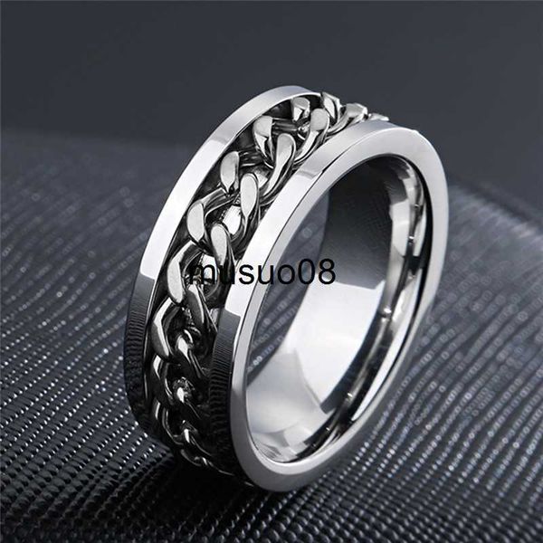 band rings new cool stainless steel rotatable couple ring spinner chain rotable rings for women man punk jewelry party gift j2306, Silver
band rings new cool stainless steel rotatable couple ring spinner chain rotable rings for women man punk jewelry party gift j2306, Silver