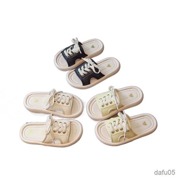 slipper girls outwear slippers 2023 summer new children' shoes sandal slippers lace up flat bottom fashion kids slippers, Black;grey
slipper girls outwear slippers 2023 summer new children' shoes sandal slippers lace up flat bottom fashion kids slippers, Black;grey