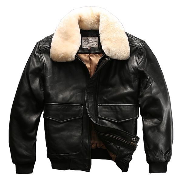real shearling sheepskin leather jackets bomber jacket men leather coat mens winter jacket cotton padded thickne warm windbreakers, Black
real shearling sheepskin leather jackets bomber jacket men leather coat mens winter jacket cotton padded thickne warm windbreakers, Black
