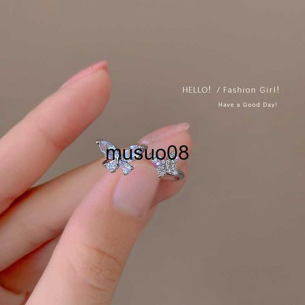 band rings new korean fashion crystal zircon butterfly open adjustable rings for women personality butterfly ring gift designer jewelry j230, Silver
band rings new korean fashion crystal zircon butterfly open adjustable rings for women personality butterfly ring gift designer jewelry j230, Silver