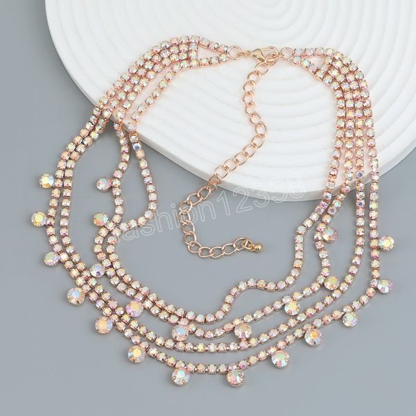 summer fashion metal rhinestone multi layered necklace bridal wedding charm jewelry women's creative accessories gift, Golden;silver
summer fashion metal rhinestone multi layered necklace bridal wedding charm jewelry women's creative accessories gift, Golden;silver