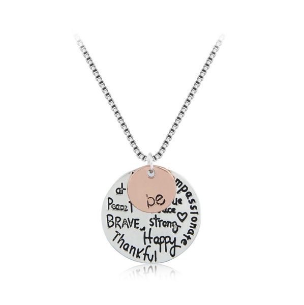 twotone quotbequot graffiti friend brave happy strong thankfull lettering charm round pendant necklaces for women039s fas4543682, Silver
twotone quotbequot graffiti friend brave happy strong thankfull lettering charm round pendant necklaces for women039s fas4543682, Silver