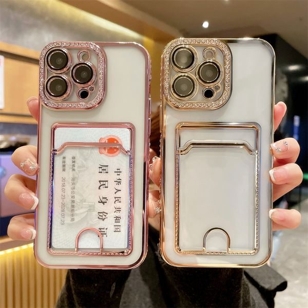 luxury plating diamond card slot holder phone case for iphone 14 pro max plus 11 12 13 pro max transparent shockproof soft funda
luxury plating diamond card slot holder phone case for iphone 14 pro max plus 11 12 13 pro max transparent shockproof soft funda