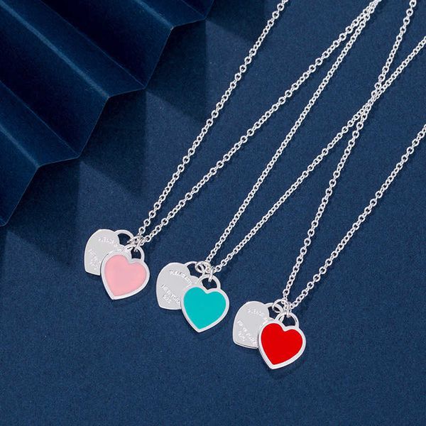 high version tiffay enamel double heart necklace 925 sterling silver love blue pink red heart-shaped clavicle chain luxury pendant
high version tiffay enamel double heart necklace 925 sterling silver love blue pink red heart-shaped clavicle chain luxury pendant