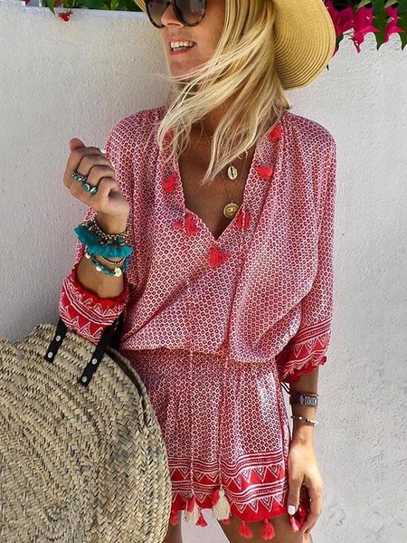 dresses wildpinky summer short boho dress women v neck 3/4 sleeve print floral party dress ladies bohemian tassel mini dress for women, Black;gray
dresses wildpinky summer short boho dress women v neck 3/4 sleeve print floral party dress ladies bohemian tassel mini dress for women, Black;gray