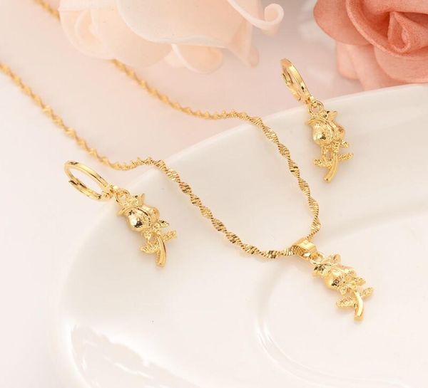 18 k fine gold gf rose flower europe women jewelry sets jewelry gift dubai pendant earrings diy charms cabbage get rich6316850, Silver
18 k fine gold gf rose flower europe women jewelry sets jewelry gift dubai pendant earrings diy charms cabbage get rich6316850, Silver