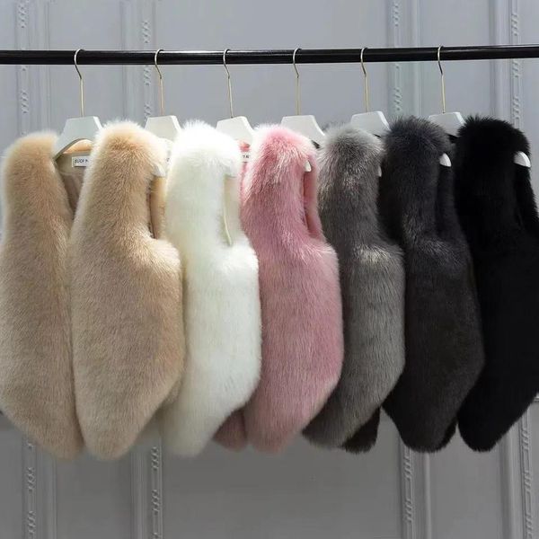 dress women thick sleeveless vest coats fleece warm winter faux fur fashion slim imitation fox fur solid color short vest fur coat, White
dress women thick sleeveless vest coats fleece warm winter faux fur fashion slim imitation fox fur solid color short vest fur coat, White