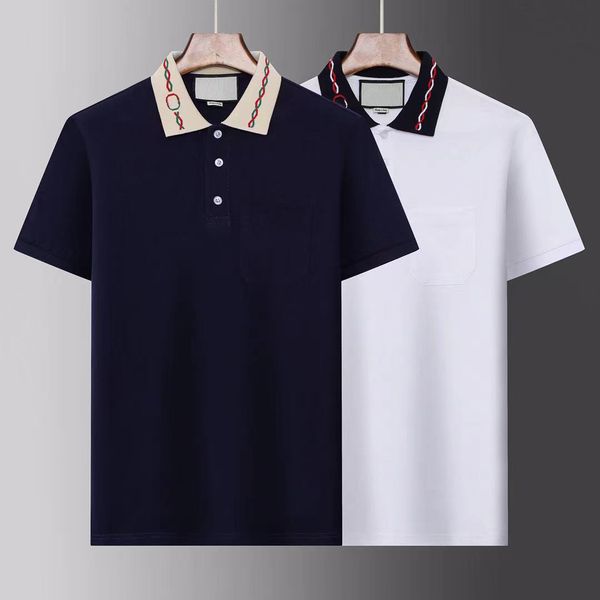 summer men's luxury geometric embroidery designer polo shirt short sleeve cool cotton slim fit fashion casual business men's shirt, White;black
summer men's luxury geometric embroidery designer polo shirt short sleeve cool cotton slim fit fashion casual business men's shirt, White;black