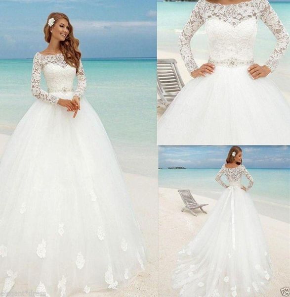 beautiful beach long sleeve ball gown wedding dresses boat neck lace floral fitted beaded sash summer bridal arabic bohemian8720029, White
beautiful beach long sleeve ball gown wedding dresses boat neck lace floral fitted beaded sash summer bridal arabic bohemian8720029, White