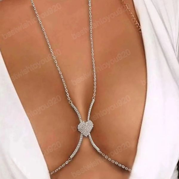 summer metal rhinestone heart shaped chest chain hip hop party trend body chain women's charm creative jewelry gift, Slivery;golden
summer metal rhinestone heart shaped chest chain hip hop party trend body chain women's charm creative jewelry gift, Slivery;golden
