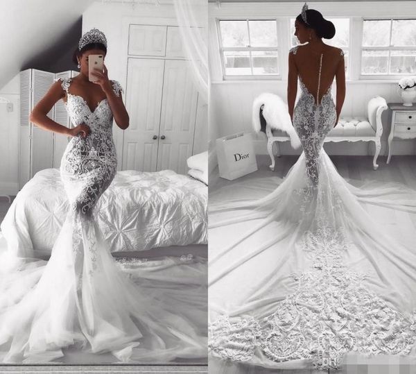 elegant mermaid wedding dresses illusion covered buttons back lace applique chapel train custom made wedding gown vestido de novia6978339, White
elegant mermaid wedding dresses illusion covered buttons back lace applique chapel train custom made wedding gown vestido de novia6978339, White