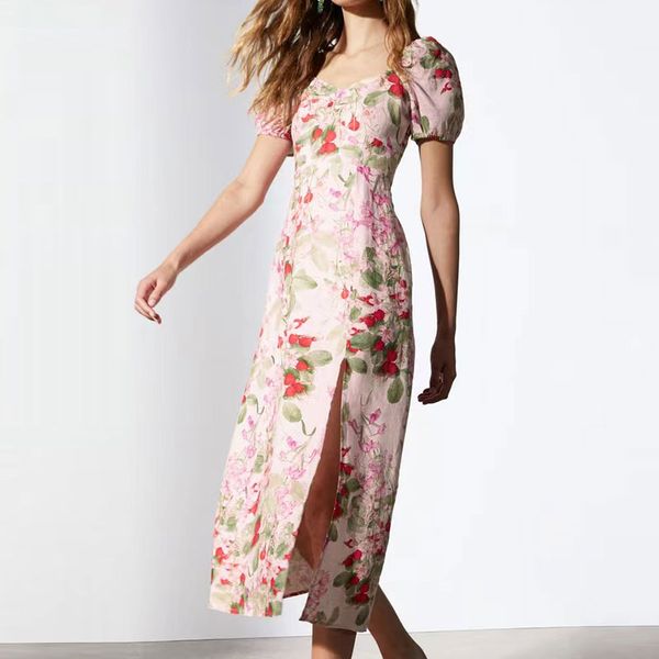 2023 designer maxim party summer dresses for women with u-shaped square neck floral print, all linen bubble sleeves, waist up dress, female, Black;gray
2023 designer maxim party summer dresses for women with u-shaped square neck floral print, all linen bubble sleeves, waist up dress, female, Black;gray