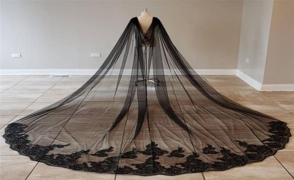 bridal veils real pos black cape sequins lace tulle wedding shoulder boleros accessories cathedral for bride 3 5 metres4654007
bridal veils real pos black cape sequins lace tulle wedding shoulder boleros accessories cathedral for bride 3 5 metres4654007