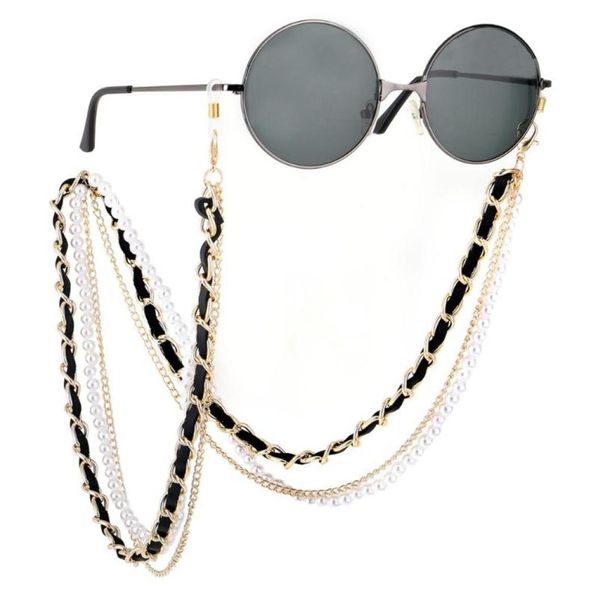 1pc brand designer channel sunny cord white black leather eyeglassessunglassesmask holder string chain strap pearl necklace1628234, Silver
1pc brand designer channel sunny cord white black leather eyeglassessunglassesmask holder string chain strap pearl necklace1628234, Silver