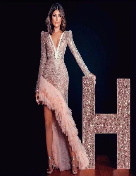 2022 sparking sequin mermaid prom dresses deep v neck ruffles side split cocktail party gowns bead full sleeve robe de mariee8678402, Black
2022 sparking sequin mermaid prom dresses deep v neck ruffles side split cocktail party gowns bead full sleeve robe de mariee8678402, Black