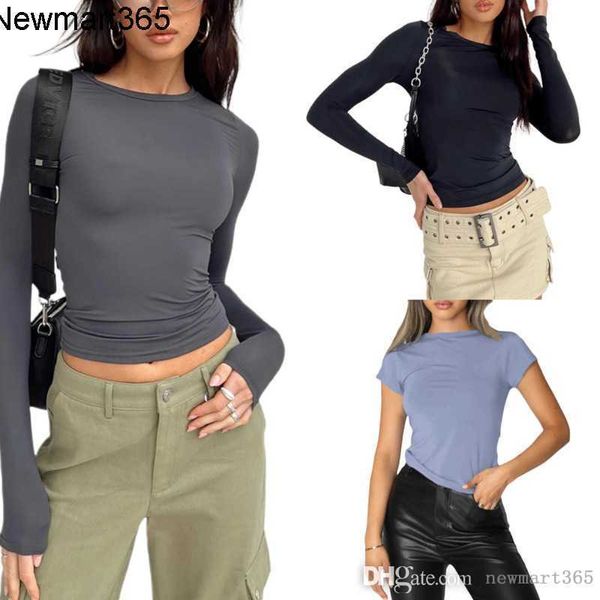2023 new womens t shirt designer crop casual round neck long-sleeve tee shirt solid color slim pullover t-shirts women's street, White
2023 new womens t shirt designer crop casual round neck long-sleeve tee shirt solid color slim pullover t-shirts women's street, White