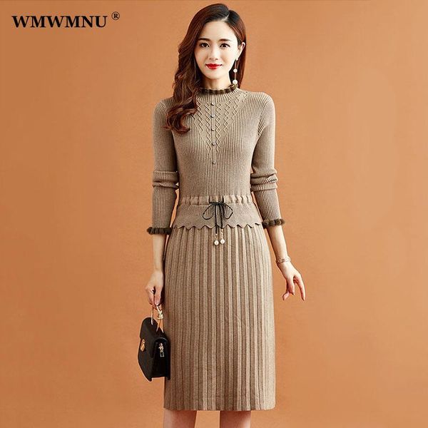 dresses fake two pieces pleated knitted dress women vintage elegant long sleeve bottoming sweater dresses fall casual slim midi vestidos, Black;gray
dresses fake two pieces pleated knitted dress women vintage elegant long sleeve bottoming sweater dresses fall casual slim midi vestidos, Black;gray