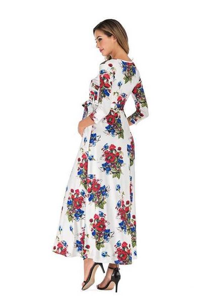 maternity dresses summer flower print short sleeve pregnant women's dress good, White
maternity dresses summer flower print short sleeve pregnant women's dress good, White