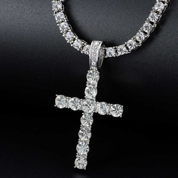 pendant necklaces men women hip hop cross pendant necklace with 4mm zircon tennis chain iced out bling necklaces hiphop jewelry fashion gift, Silver
pendant necklaces men women hip hop cross pendant necklace with 4mm zircon tennis chain iced out bling necklaces hiphop jewelry fashion gift, Silver