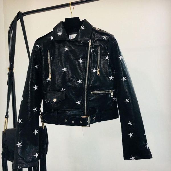 jackets 2023 autumn street faux pu leather jacket women star embroidery zipper pocket coat motorcycle biker jacket casual chaqueta mujer, Black;brown
jackets 2023 autumn street faux pu leather jacket women star embroidery zipper pocket coat motorcycle biker jacket casual chaqueta mujer, Black;brown