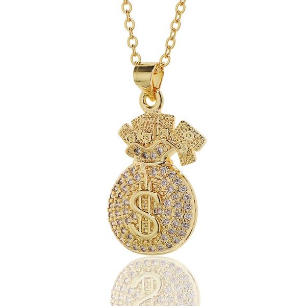luxury hip hop dollar money bag pendant gothic gold color copper inlay zircon neckalces men's jewelry accessories, Silver
luxury hip hop dollar money bag pendant gothic gold color copper inlay zircon neckalces men's jewelry accessories, Silver