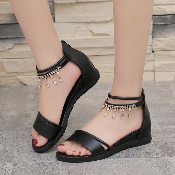 sandals summer women zapatillas mujer wedge sandalias woman zipper solid zipper crystal gladiator shoes 230417, Black
sandals summer women zapatillas mujer wedge sandalias woman zipper solid zipper crystal gladiator shoes 230417, Black