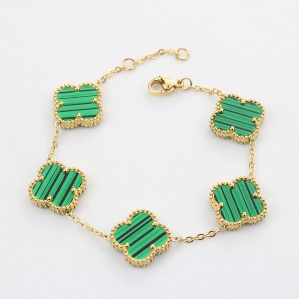 van clover bracelet luxury designer jewelry four leaf bracelets 18k gold silver plate agate diamond fashion van love charm chain for women, Golden;silver
van clover bracelet luxury designer jewelry four leaf bracelets 18k gold silver plate agate diamond fashion van love charm chain for women, Golden;silver