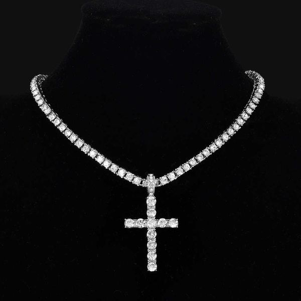 pendant necklaces men women hip hop cross pendant necklace with 4mm zircon tennis chain iced out bling necklaces hiphop jewelry fashion chai, Silver
pendant necklaces men women hip hop cross pendant necklace with 4mm zircon tennis chain iced out bling necklaces hiphop jewelry fashion chai, Silver
