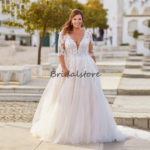fariy plus size wedding dress 2023 with half sleeve a line tulle backless lace up beach bridal dress large size women bride gown vestidos de, White
fariy plus size wedding dress 2023 with half sleeve a line tulle backless lace up beach bridal dress large size women bride gown vestidos de, White