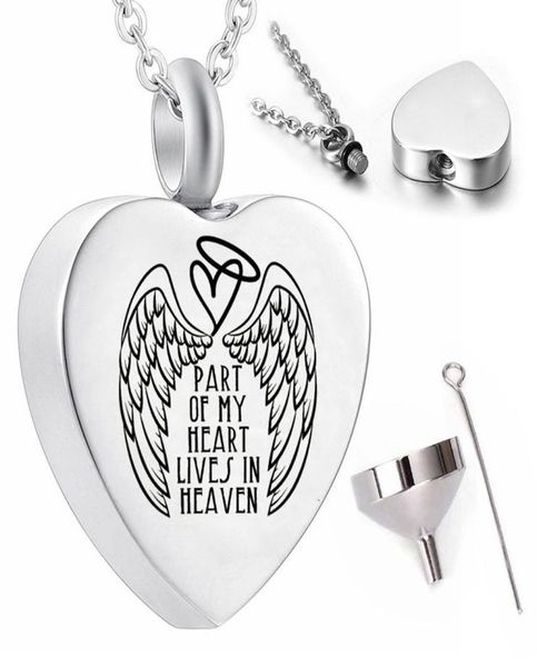 whole stainless steel pendant necklace ashes urn commemorative items angel wingspart of my heart lives in heaven6140953, Silver
whole stainless steel pendant necklace ashes urn commemorative items angel wingspart of my heart lives in heaven6140953, Silver