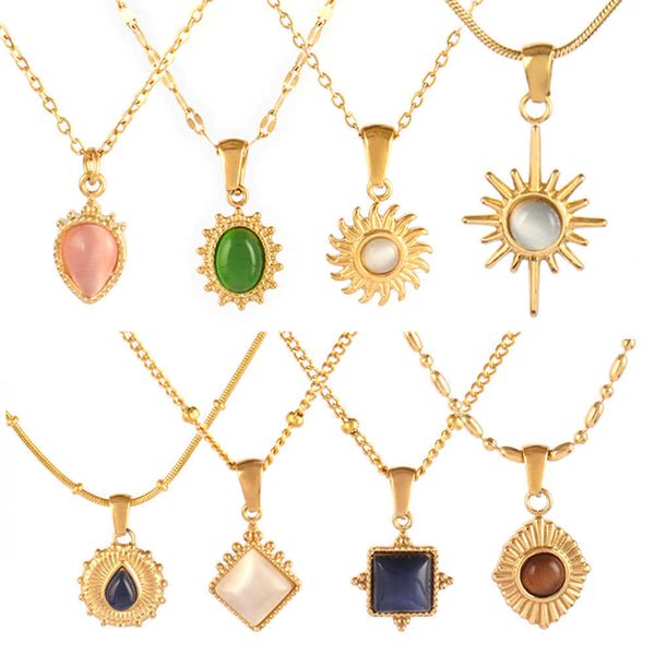 pendant necklaces 316l stainless steel necklaces for women luxury turquoise charms necklaces vintage natural stone pendant chain necklaces j, Silver
pendant necklaces 316l stainless steel necklaces for women luxury turquoise charms necklaces vintage natural stone pendant chain necklaces j, Silver