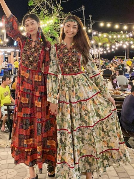 dresses thai national style retro embroidery temperament show thin holiday style skirt dress summer bohemian beach print long dress, Black;gray
dresses thai national style retro embroidery temperament show thin holiday style skirt dress summer bohemian beach print long dress, Black;gray