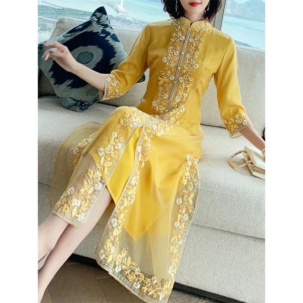 dresses 2023 spring autumn celebrity temperament retro long chinese style heavy industry embroidered chinese cheongsam modified dress, Black;gray
dresses 2023 spring autumn celebrity temperament retro long chinese style heavy industry embroidered chinese cheongsam modified dress, Black;gray