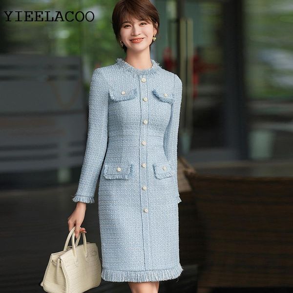 dresses light blue tweed dress long sleeve spring / autumn women's dress tassel ladies onepiece bottoming dress (back slit of dress), Black;gray
dresses light blue tweed dress long sleeve spring / autumn women's dress tassel ladies onepiece bottoming dress (back slit of dress), Black;gray