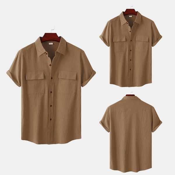 cotton linen solid white shirts for men summer double pocket short sleeve casual shirt mens business holiday breathable, White;black
cotton linen solid white shirts for men summer double pocket short sleeve casual shirt mens business holiday breathable, White;black