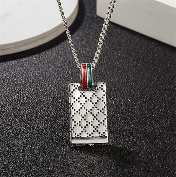designer jewelry bracelet necklace ring sterling rectangular rhombic lattice pendant enamel glue dropping old men's women's versat, Silver
designer jewelry bracelet necklace ring sterling rectangular rhombic lattice pendant enamel glue dropping old men's women's versat, Silver
